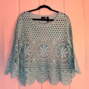 Daytrip Crochet Lace Sweater - Soft Blue